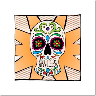 Sugar Skull - Orange Posters and Art